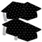 Big Dot of Happiness Silver Graduation - Grad Cap Decorations DIY Party Essentials - Set of 20